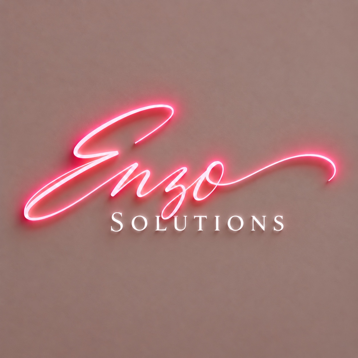 Enzo Solutions pink neon logo